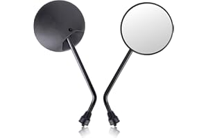 Cretassion Lusterko motocyklowe z certyfikatem E, okrągłe lusterko wsteczne obracane o 360°, lusterko motocyklowe M8, kompatybilne ze skuterem, skuterem, ATV, motorowerem, rowerem Dikt-Bike