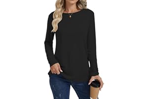Cuptacc Langarmshirt Damen Locker T-Shirts Für Damen Herbst Oberteile Basic Longsleeve Rundhals Langarm Tops