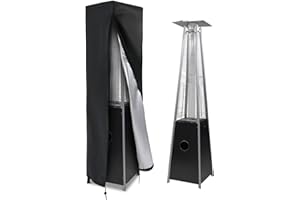 RILIME Patio Heater Cover, 420D Outdoor Waterproof Heater Cover Oxford Fabric Heavy Duty Garden Heater Protector, Anti Rain UV Dust Black(221x61x53cm)