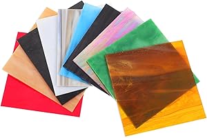 NUOBESTY Lot De 10 Feuilles De MosaïQue En Verre Mica Coloré Pour DéCoration De Mariage CathéDrale (Couleur AléAtoire)
