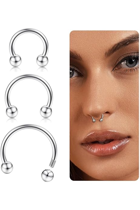 Piercing Naso Cerchio Acciaio Chirurgico 316L - CZ Conch, 16G/18G/20G, Oro/Argento/Nero, 6-12mm - Foto 10