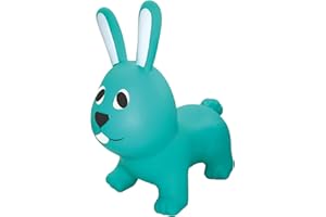 GERARDO'S Toys Jumpy Blue Bunny Space Hopper for Toddlers and Kids - Bouncy Hopping Toy - Children Inflatable Jumping Ball -Indoor Outdoor Fun Play - for Kids Age 12 months+