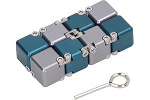 SALALIS Kostka Nieskończoności Zabawka Typu Fidget Trwały Przeciwe Stresowi Zabawka Typu Fidget Przeciwe Stresowi i Niepokojom Zmysłowy Palec Flip Klocki dla Dorosłych i Dzieci(Niebieski szary)