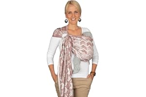 Hoppediz Ring-Sling, Baby-Tragetuch ab Geburt, 100 % kbA-Baumwolle, Design Amsterdam rose