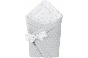 BELLOCHI GROWING IN STYLE Bellochi Universelle Nid d'ange Bebe - Minky - Réversible Couverture Enveloppante Bébé - en Coton Hypoallergénique - Couverture Cosy Toute l'Année - Star Copse