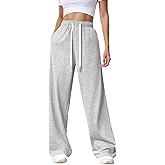 Getervb Pantalon Jogging Femme Pantalon de Sport Taille Haute Pantalon de Survêtement Baggy avec Poches Pantalon de Détente p