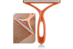 BELUGSIN Levapelucchi Manuale Rasoio per Lanugine Portatile a Doppia Faccia Riutilizzabile Lint Remover per Abbigliamento Fuzz Tappeto Pet Hair (Arancia)