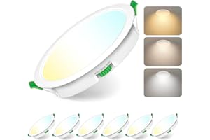 Jaenmsa Spot Led Encastrable Salle de Bain,Spots LED 230V, 10W Trou Φ 95-105mm, IP44, Dimmable, Spot Led Encastrable Extra Plat, Blanc Chaud 3000K Blanc Neutre 4000K Blanc Froid 6500K, Lot de 6