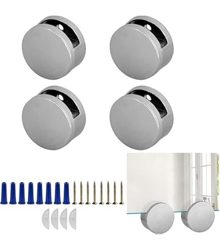 Glasklem, set van 4, klembevestiging, klemhouder, schildhouder, roestvrij staal naar keuze voor plaatdikte 1,5 - 2, 3, 4, 5, 6, 8, 10 mm (3 mm