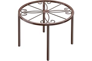 niffgaff Plant Stand 7.8IN Outdoor Pot Stand Metal Garden Plant Riser Brown Plants Holder
