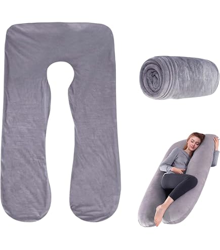 Meiz U-förmiger Schwangerschaftskissenbezug – Kühlender Jersey-Bezug, Passend Für 139,7 X 78,7 Cm