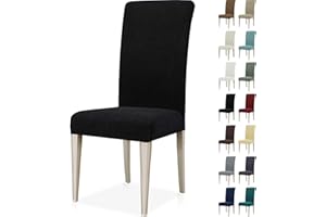 ‎YSTYLE Ystyle Stretch Stuhlhussen 4er Set, Stuhlbezug Elastisch Abnehmbarer Waschbarer, Universal Hussen Für Stühle, Stuhlbezüge Chair Cover Für Hotel Bankett Küche Restaurant Hochzeit Party, Schwarz