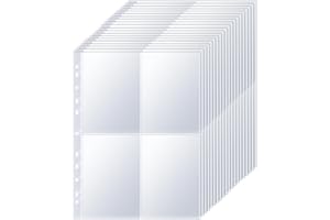 ZYFC A4 Punched Pocket, 30 Pack 240 Photo Sleeves for 2/3/4 Ring Binder, Transparent Double-Sided Sheet Protectors Top-Loading Album Refill Pages