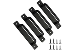 Zydiwo 4 Pezzi Maniglia per Porta Scorrevole Lega di Alluminio Maniglie per Porte Scorrevoli con Viti per Armadio Porta Barn Porte di Legno (148mm)