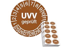 SCHILDERKRÖTEN 50 x UVV Prüfplaketten/Sicherheitsplaketten 30 mm Durchmesser mit untersch. Beschriftungen (2025)
