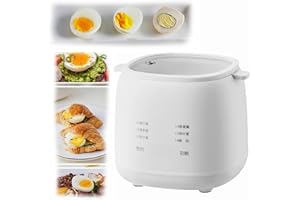 QOSNEOUN Fully Automatic Smart Egg Cooker, Rapid Egg Cooker, 2024 New Rapid Egg Cooker, Electric Egg Boiler Machine Mini Egg Cooker, For Hard Boiled,Soft Boiled, Steamed Egg,Onsen Tamago (white)