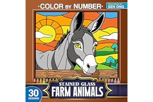 Farm Animals Stained Glass Color by Number: 30 Joyful Scenes of Life on the Farm
