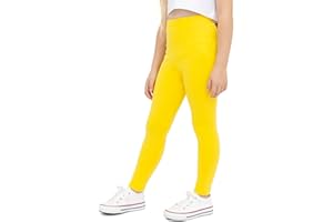 Lilax Girls' Basic Solid Full Length Leggings