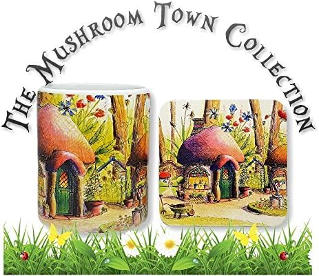 THE APOTHECARY MATCHING MUG &amp; COASTER SET by MUSHROOM TOWN © MAGICAL, ENCHANTING, TRANQUIL, FANTASY, SCENIC, ILLUSTRATED ART MUGS CREATED JUST FOR YOU
