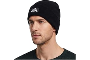 TOP-EX PolarWool 100% wełna z merynosów, ciepła czapka zimowa dla mężczyzn i kobiet, wiatroszczelna, oddychająca, czarna, rozm. M-XXL