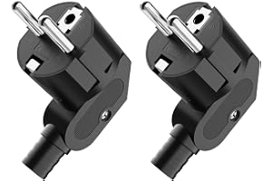 Schuko vinkeluttag 2 stycken, 2 stycken, skyddsuttag med kinkskyddsrör, kontakt 250 V (16 A), PABANCE vattentät vinkelkontakt för utomhusbruk för kabel 8