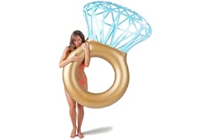 Goods & Gadgets Uppblåsbar diamantring simdäck – simma ring som romantisk diamant badö