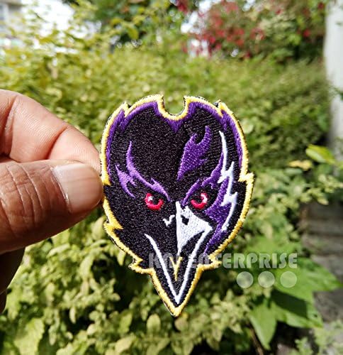 Baltimore Ravens American football team Logo High Quality | Iron on Patch | Sew on Embroidered Patch | Iron badges for Clothes | Size: 5cm x 7cm