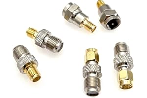 JZK Juego de 2 – 6 adaptadores coaxiales tipo F a SMA macho/hembra