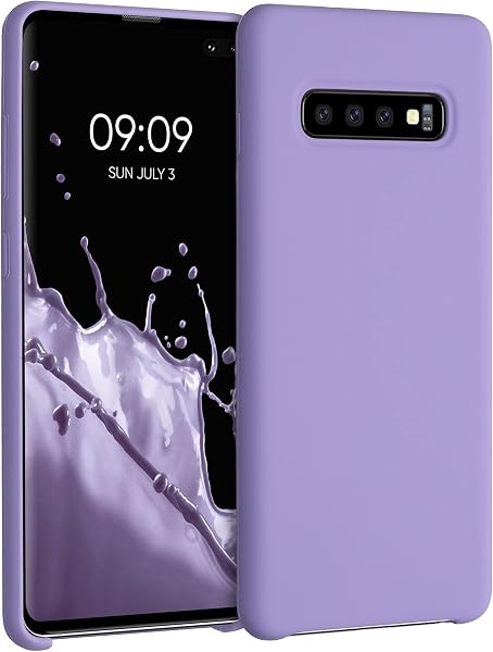 kwmobile Case for Samsung Galaxy S10 Plus / S10+ Case - Soft Cover - Shockproof Silicone - Wireless Charging Violet Purple - 1