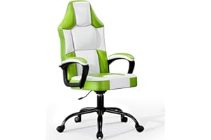 FRUYYZL Sedia Gaming Ergonomica, Poltrona Gaming in Pelle PU Traspirante, Gaming Chair Regolabile in Altezza, Sedie Gaming Girevole Mobile, Comoda Poltrona Gamer per Adulti e Bambini (Verde)