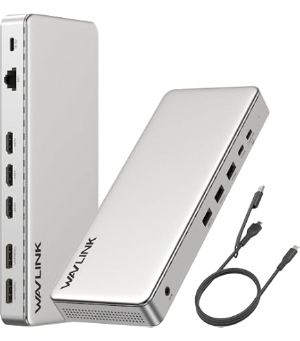 WAVLINK USB C Dual 4K Docking Station with 60W Charging for