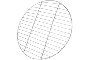 Kichvoe Stainless Steel Round BBQ Grills Non-Stick Barbecue Grid Grill Net Metal Grill Mesh Reusable Grilling Grates Mats for Fire Pit, Outdoor Cooking, Family Gatherings 26cm/10in (Silver)