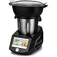 Grimmen Robot Cook All-in-1 Food Processor | Smart Digital Control with 8 Preset Cooking Programs & Programmable Timer | Includes 14 Premium Accessories with Built-in 7'' Touch Screen Guided Recipes