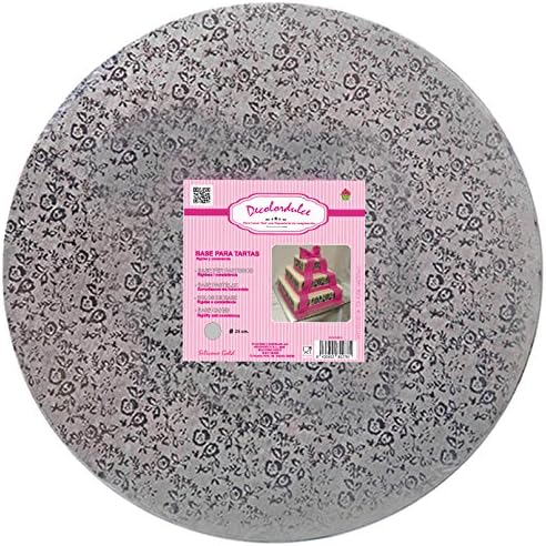 DeColorDulce sg2210 Base Cake, Cardboard and Paper, Silver, 40 cm