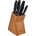Prestige 7 Pieces Swivel Bamboo Knife Block Set, Black