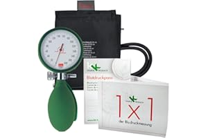 ‎MOKEUM boso clinicus II mit Klettenmanschette Ø 60 mm | inkl. KK Blutdruckpass + 1 x 1 der Blutdruckmessung (Grün)