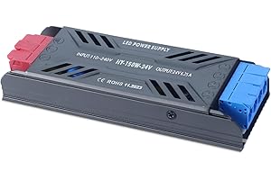 SUCIKORIO Transformateur 220V 24V LED 150W, LED Driver Alimentation 24V 6,25A Ultra Fin LED Transfo Alimentation à Découpage Convertisseur De Tension AC à DC Adaptateur Transfo Pour LED Intérieur