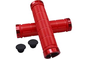 Natuce 1 Pair Universal Bike Handlebar Grips 22mm, Double Lock, Bicycle Handlebar Grips with Aluminium Lock, Non-Slip Adjustable Rubber bicycle handle bar For Cycle Mountain BMX MTB Floding