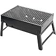 BBQ Barbecue Grill, Portable BBQ grill easy-to-use, Foldable Charcoal Grill for Outdoor, Stainless Steel Smoker BBQ for Picnic, Garden Terrace, Camping, Travel, Hiking
