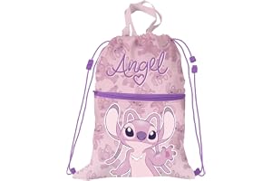 Disney Skol- och fritidsryggsäck Stitch Angel 2 fack med yttre dragkedja och dragsko stängning 44 x 34 cm
