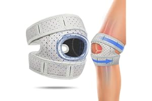 Fefod Kniebandage Für Männer Damen, Verstellbare Patella Kniebandage, Neue Atmungsaktive Bandage Knie, Kniestütze Knee Support für Meniskusriss Knieschmerzen Sport Arthritis Erholung (Grau)