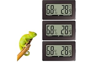 MIOYOOW 2/3 unids termómetro tanque reptil inalámbrico, mini monitor de temperatura de humedad digital forma rectangular con botones de presión lateral para tanque de reptiles tortuga dragón barbudo