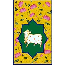 Zeonely Mart gomatha Backdrop | Yellow Cloth Cow (Gomaatha ...