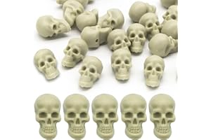 SYEYCW 80 Pezzi Teschio Decorativo, Teschi Decorativi in Miniatura, Teschio Halloween Realistico, Decorazioni Tavolo per Oggetti di Scena per Foto Halloween Decorazioni Feste Paesaggio Accessori