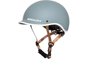 Exclusky Casque Velo Homme avec Visière Basse Intégrée Casque Velo Femme Casque Velo Route pour Trotinette Urbain Cyclisme (56-61CM)