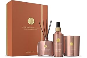 ‎RITUALS RITUALS Geschenkset Suede Vanilla Large – luxuriöse Raumdüfte aus der Private Collection – Aromatherapie-Geschenkbox mit Raumparfüm, Duftkerze und Duftstäbchen
