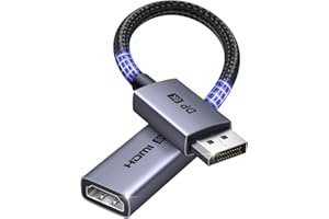 UGREEN 8K@60Hz DisplayPort to HDMI Adapter DP 1.4 to HDMI 2.1 Cable [4K@120Hz/1080P@120Hz] Uni-Direction Aluminum Multi Screen Gaming Compatible with Monitor Projector HP Dell HDTV Asus AMD GPU NVIDIA