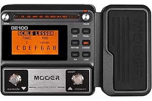 MOOER GE100 Multi-Effects Guitar Pedal with 80 Presets, 66 Effects, Loop and Expression Volume Pedal, Tap Tempo, Headphone Out