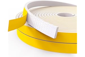 YINGERTOOL Dichtungsband Türdichtung Selbstklebend, Fensterdichtung Siegel Streifen 9mm(B) x 3mm(D) Lärm Schalldämmung Wasserdicht Gummidichtung Abdichtungsband für Türen Fenster Gesamtlänge 10M Lang Weiß