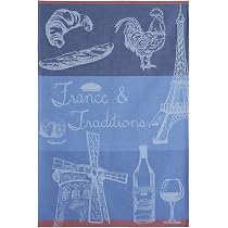 Coucke Geschirrtuch St Remy Mandel – Baumwolle 50x75 Cm, Grün Mit Provenzalischen Streifen